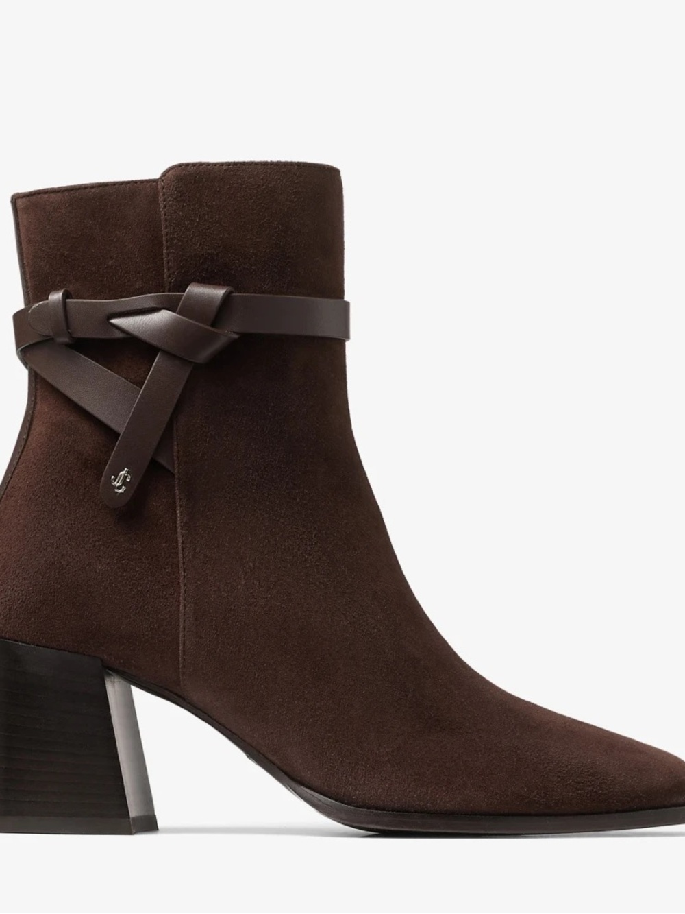 Jimmy Choo Lawton 65 chocolate Suede Booties 39.5 NWT
